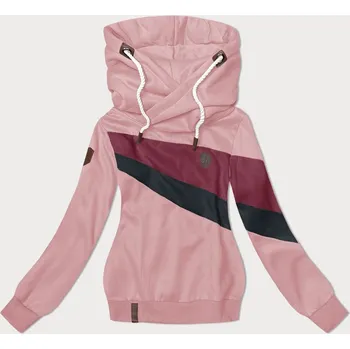 Dámská mikina Dámská mikina ve špinavě růžové barvě s kapucí (2301) odstíny růžové XXL (44)