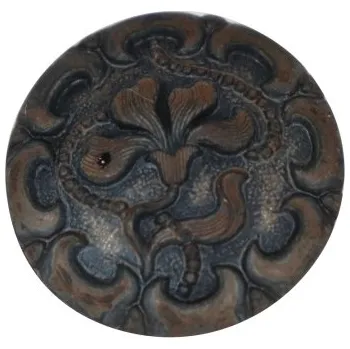 Knoflík Knoflík DILL 19028 imitace mosaz PLASTOVÝ - Šedá, 18mm