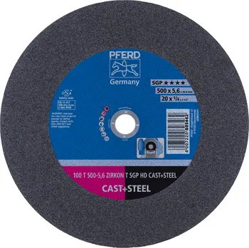 Řezný kotouč Pferd 66325065 | Řezný kotouč 500 x 5,6 x 40,0 mm, ZIRKON SGP HD CAST + STEEL, tvrdosť T, 100 m/s