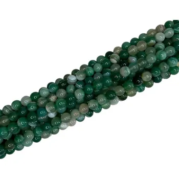 Korálek Achát zeleno-bílý 10mm šňůra