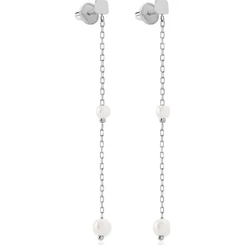 Náušnice Brilio Dlouhé náušnice z bílého zlata s perlami 14/468.501/17P Esp + 2 měsíce na vrácení zboží
