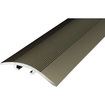 přechodová lišta Přechodový profil PRINZ š. 37 mm, délka 270 cm, barva ušlechtilá ocel matná - výškový rozdíl 4-17,5 mm (Podlahová lišta,Přechodová lišta, přechodový profil, hliníkový přechodový profil, bezbariérový práh, kobercové ukončení, lišta na ukočení podlahové)