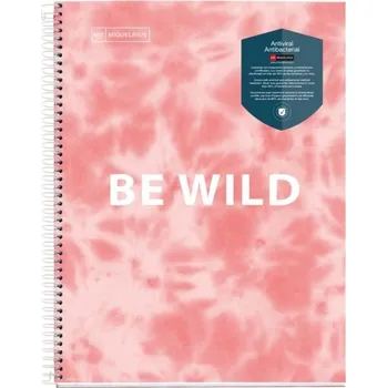 Blok Miquelrius Tie Dye Antiviral poznámkový blok linkovaný A4, 90g - růžový 120 listů