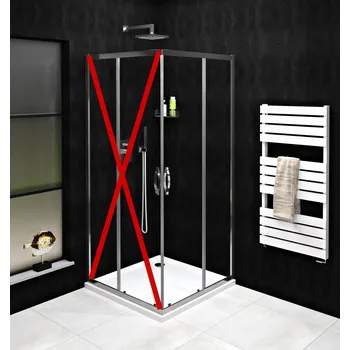 Díl sprchového koutu dvoudílný posuvný - sklo čiré, š. 100 cm, v. 190 cm (GS2110) Gelco