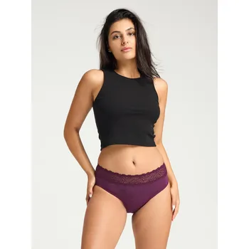 Menstruační kalhotky Menstruační kalhotky Modibodi Sensual Hi-Waist Bikini Moderate-Heavy Raisin Purple (MODI4038RP) 5XL
