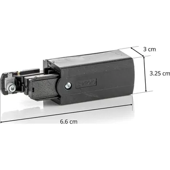 Lampička GLOBAL Napáječ levý pro přípojnici Noa černá černé