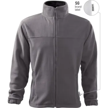 Pánská mikina RIMECK Mikina Jacket 501 na zip, fleece, pánská MAL-501SG15 L Šedá ocelová (s labelem)
