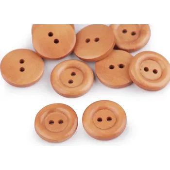 Knoflík Dřevěný knoflík dvoudírkový velikost 20", 24", 28", 30", 32" 10 kusů - 2. 28" přírodní stř.