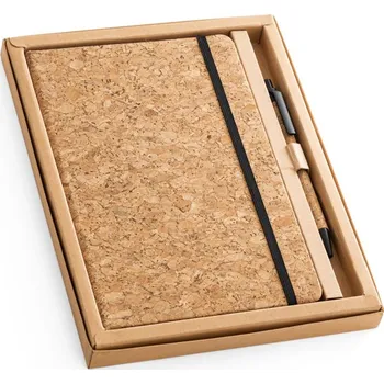 Zápisník Sada poznámkového bloku A5 a kuličkového pera z korku