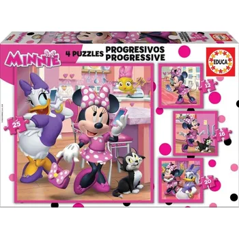 Puzzle Puzzle Minnie a Daisy 4v1 (12,16,20,25 dílků)