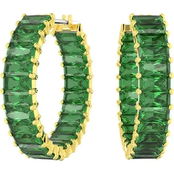 Náušnice Swarovski Pozlacené kruhové náušnice se zelenými zirkony Matrix 5658651 + 2 měsíce na vrácení zboží