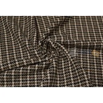 Metráž - Kostým Vl/Ac KOHOUTÍ STOPA HNĚDÁ 9971 - Hnědá, 150 cm