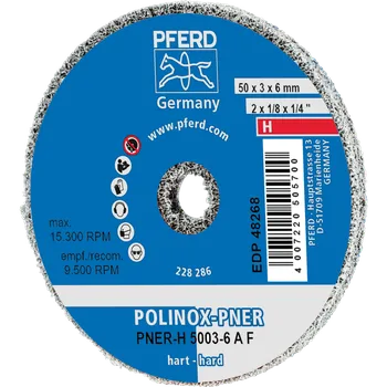 Brusný kotouč Pferd 44691005 | Brúsny kotúč PNER-H 50x3x6 mm, tvrdý, A jemné, POLINOX