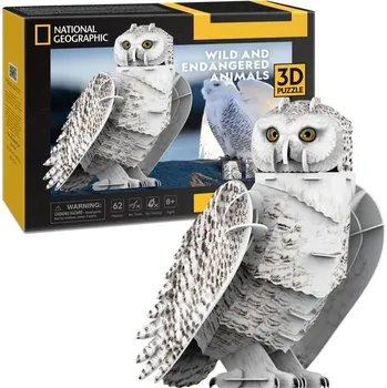 3D puzzle Puzzle 3D Sněžná sova 62 dílků