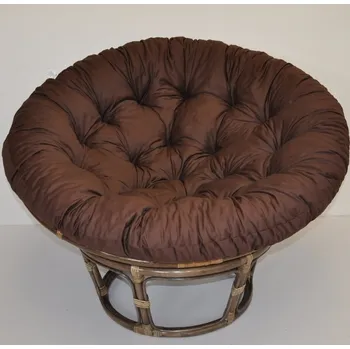Křeslo Axin Trading s.r.o. Ratanový papasan 110 cm hnědý polstr hnědý kepr