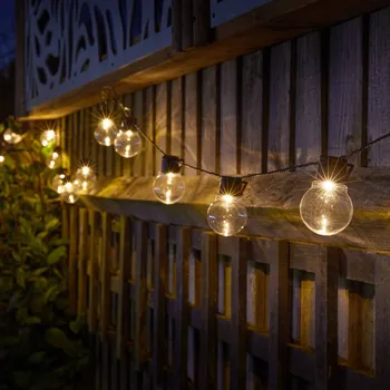Lampička SMART GARDEN LED solární světelná řetěz GloBulb, 20 žárovek, IP44 - Délka přívodního kabelu 2 m; vzdálenost mezi světelnými zdroji 30 cm jasný - Doprava zdarma