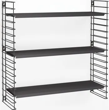 police 3patrový regál s černými policemi Metaltex Libro, šířka 70 cm ID_1047944