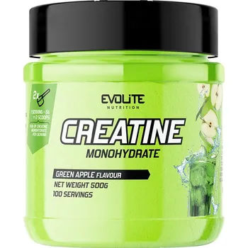 Kreatin Evolite Creatine Monohydrate, Kreatin, Zelené jablko, 500 g