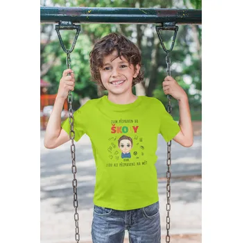 Chlapecké tričko Připraven do školy s vlastním jménem Barva: Limetková, Velikost: 122