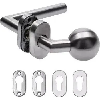 Dveřní kování Sada klika - otočná koule nerezová s oválnou rozetou Pozice: Levá