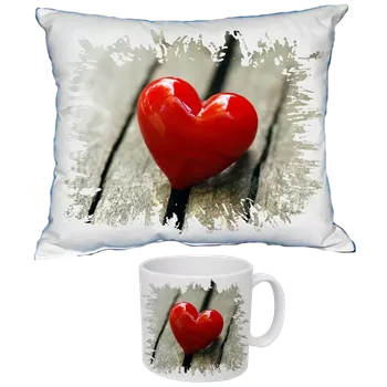 Dekorativní polštářek Svatý Valentýn polštář a hrnek II (dárkový set polštářek a hrneček )