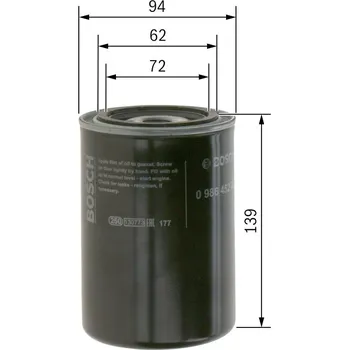 Filtr do auta Olejový filtr BOSCH 0 986 452 001