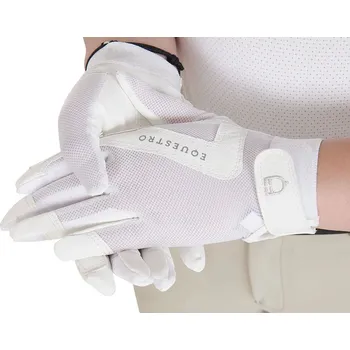 Jezdecké rukavice Dětské rukavice EQUESTRO Sunny - bílá, 8-10 let