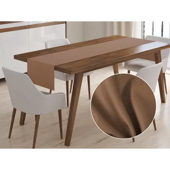 ubrus Bavlněný saténový běhoun na stůl ST-013 Světle hnědý 20x140 cm