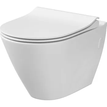 Klozet Cersanit City wc mísa se sedátkem s pomalým sklápěním závěsná bez splachovacího kruhu bílá K701-104-ECO