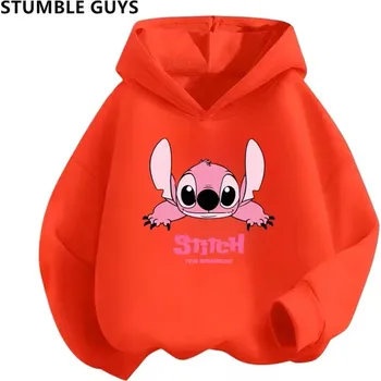Chlapecký svetr Lilo & Stitch Pohodlná dětská mikina s kapucí "Lilo & Stitch" Barva: Červená, Velikost: 130 (7-8 let)