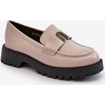 Dívčí baleríny Dětské polobotky mokasíny s ozdobou Elvilda Barva: Stříbrná, Velikost: 36