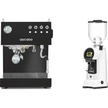 Kávovar Ascaso Steel DUO, Black + Eureka Helios 75, white