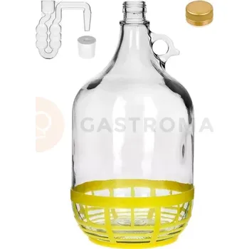 Demižon Demižon Dama 5 l s korkem, horizontální fermentační trubice a uzávěrem | BROWIN, 640416