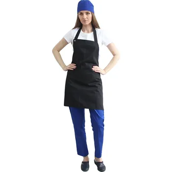 Zdravotnický oděv Černá kuchařská zástěra - unisex | drinuniforma.cz