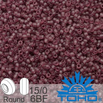 Korálek Korálky TOHO tvar ROUND (kulaté). Velikost 15/0. Barva č.6BF Transparent-Frosted Med Amethyst. Balení 5g.