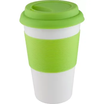 Soft Touch hrnek se silikonem - limetková zelená / bílá - AP803420-07