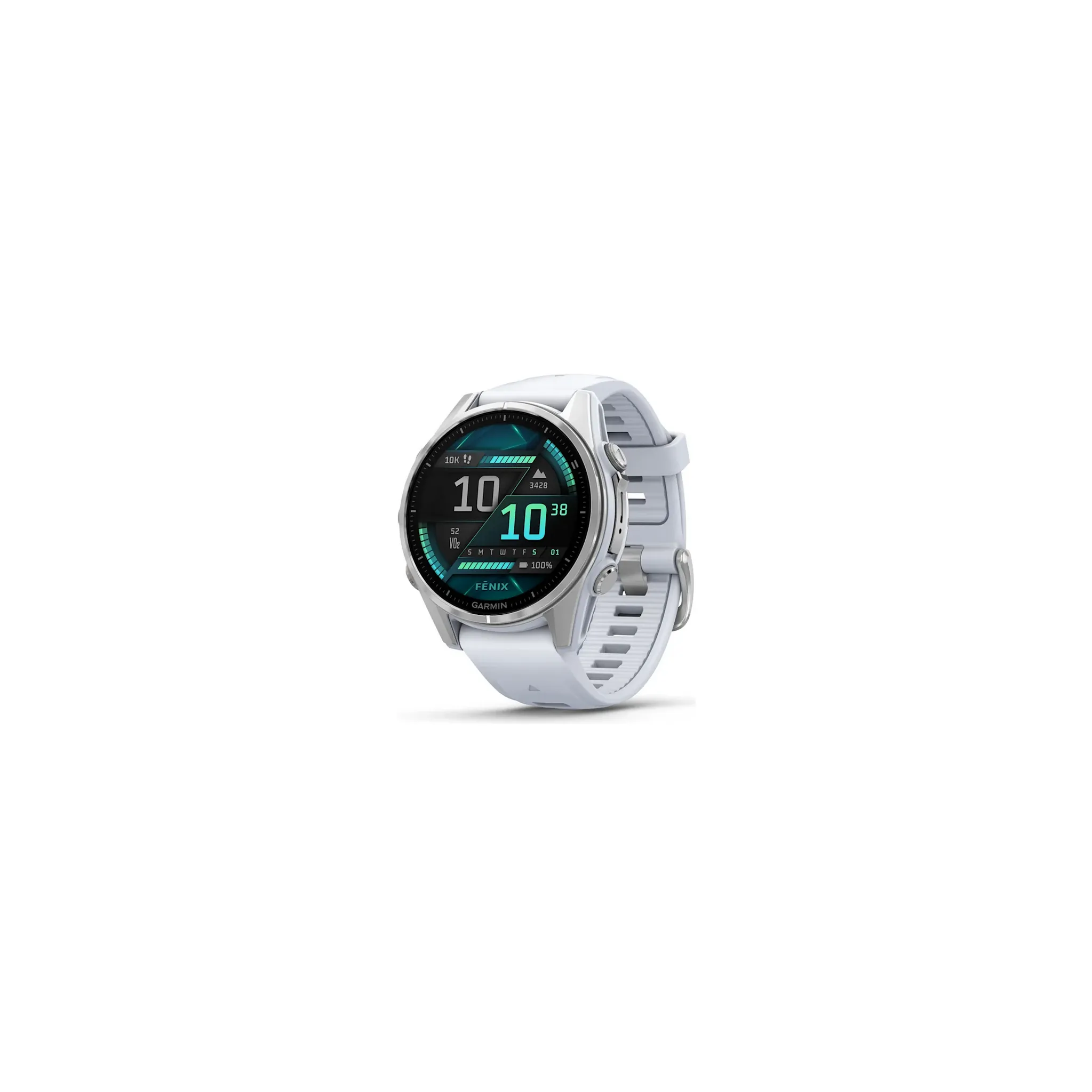 Fotografie 1 - Chytré hodinky Garmin fēnix 8 43 mm AMOLED Silver Whitestone Silicone Band