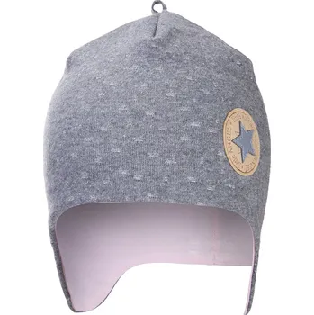 Čepice Little Angel Čepice laponka podšitá LESK Outlast® - tm.šedý melír lesk/růžová baby Velikost čepic: 3 | 42-44 cm