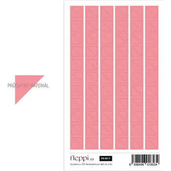 samolepka Fleppi Color coding kolekce | pastelově červená – trojhelníky průsvitné