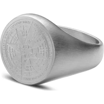 Prsten Pečetní prsten s kompasem z chirurgické oceli stříbrné barvy - Lucleon