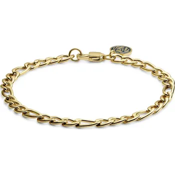 Náramek Essentials | 6mm řetízkový náramek figaro zlaté barvy - Lucleon