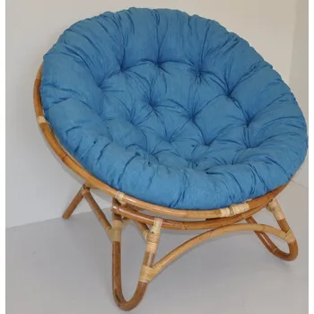 Křeslo Axin Trading s.r.o. Ratanové křeslo Dewata polstr tyrkysový melír