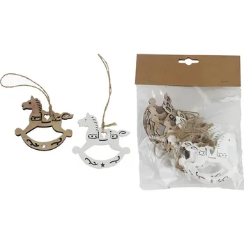 Vánoční dekorace Koník k zavěšení, 8 ks D6586