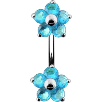 Piercing Šperky4U Stříbrný piercing do pupíku - kytičky - BP01106-Q