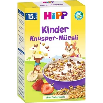HiPP BIO Křupavé müsli s banány a jahodami od 15. měsíce, 200 g