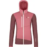 Dámská mikina s kapucí ORTOVOX Fleece Grid Hoody Mountain Rose - L