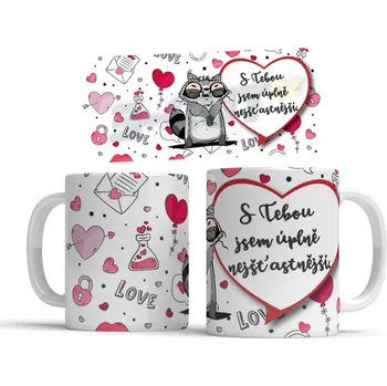 Hrnek S tebou jsem nějšťastnější - Červená