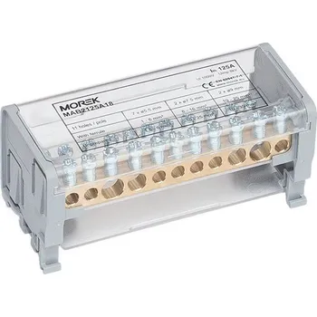 modulární přístroj a rozvaděč Distribuční blok MOBLOCK MAB 125A-11 (2 pól), 2x35+2x25+7x6mm2 MOREK MAB2125A18
