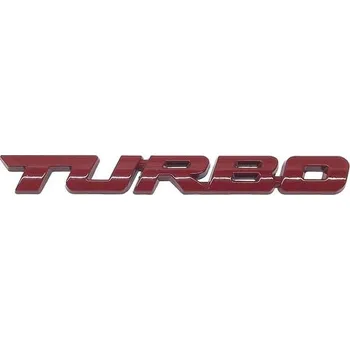 Znak automobilu Znak Turbo nápis červený