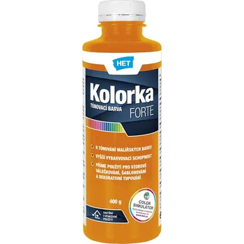 barva na zeď HET Kolorka FORTE akrylátová tónovací barva 400 g KF 0646 - žlutooranžová